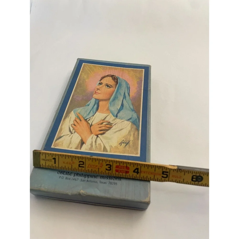 Vintage Catholic Virgin Mary Stationery box (just box)